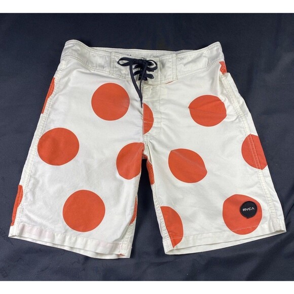 RVCA MENS ARTIST NETWORK PROGRAM POLKA DOT SWIM TRUNKS BOARD SHORTS SIZE 30 - Picture 1 of 16